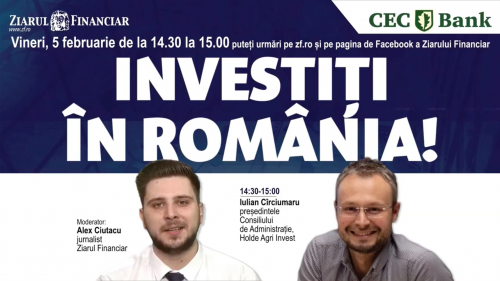 Iulian Cîrciumaru, Președinte Consiliu Holde, invitat la emisiunea ZF, Investiți în România